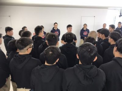 U-18日本高校選抜 挨拶する山下主将